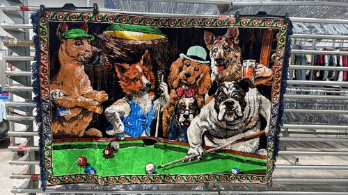 Vintage dogs playing pool - vintage,
