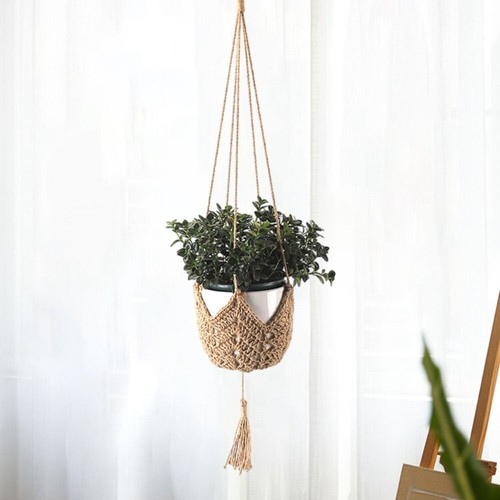 1pc macrame flower pot - pot, hanging