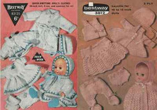 Knitting Pattern To Make 14 x  Vintage Doll's Clothes Items. 10 to 13 inch Dolls