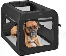 Veehoo 28'' Folding Soft Dog Crate, 3-Door Pet Kennel for Indoor & Outdoor Use