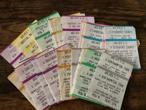 Wolves tickets 1986 - /87, 1987/88