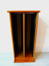 Vintage Wooden Double CD Storage Tower Rack Stand (Holds 70) 