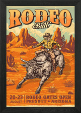 Rodeo Bull Show Western Framed