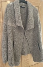 Ladies M & S Mocha Cardigan Size 12 With Pockets 