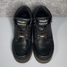 Wrangler Leather Boots Mens UK 8 EU 42 Black Rockport Style Good Condition.
