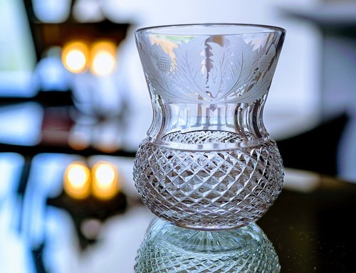 Whiskey glass thistle - thistle, (cut)
