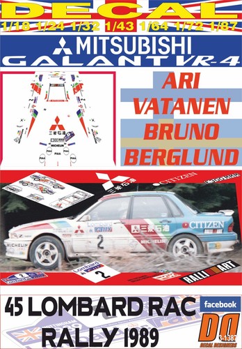 Decal mitsubishi galant 4 - decal, vr-4