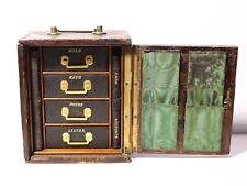 c1900 Miniature Campaign Travelling Wood DESKTOP SAFE Casket L@@K RARE !!