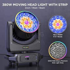 380W 19LED Moving Head Light RGBW Stage Light Beam Wash Zoom Effect DJ Party