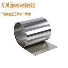 A2 304 Stainless Steel Flat Bar Metal Strip Sheet Foil Band Roll 0.03-1mm Thick