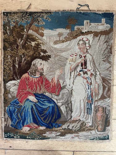 Antique tapestry needlepoint - tapestry,