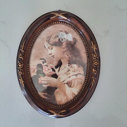 Vintage oval ornate - vintage, framed