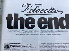 VELOCETTE END OFF MOTORCYCLE