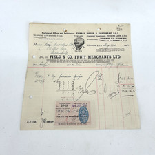 Antique Invoice Turban House fruit Merchants 1920s Paperwork receipt 1922