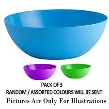 3x Washing Up Bowl 5 Liters Round Plastic Basin Sink Kitchen Cutlery Tidy Mixing