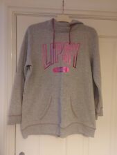 LIPSY LONDON Grey & Pink Pullover Hoodie Size UK 14/16  NEW no Tags