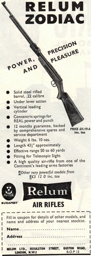 Vintage relum air rifle advert - air,