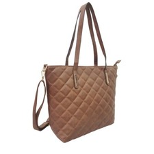 Women's Quilted Fashion Tote Bag - Trendy Shoulder Shopper Handbag