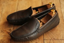 Prada Brown Leather Driving Shoes Loafers Men's UK 8.5 US 9.5 EU 42.5