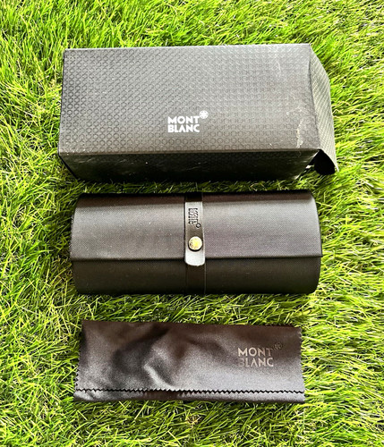 Montblanc black leather hard - black,