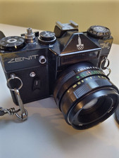 Vintage Zenit EM Helios - 44M Lens 35mm Film Camera & Full Black Leather Case 