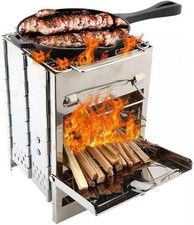 Compact Stainless Steel Wood Burning Stove for Campers - Amazon £45