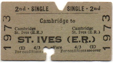 BRB(E) Railway Ticket Cambridge to St. Ives (E.R.)