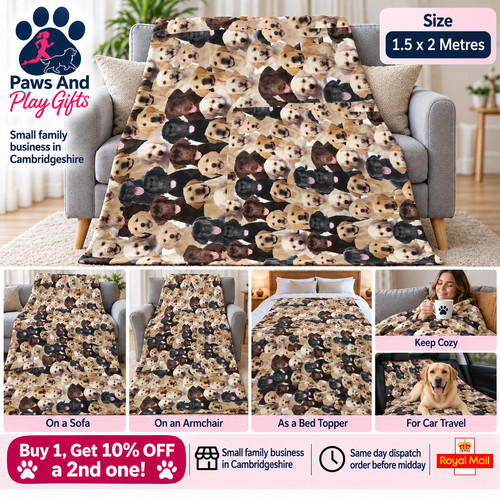 Dog puppy print - print, blanket