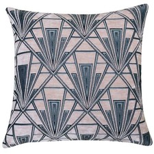 Art Deco Geometric Extra-Large Cushion. Blush Pink Soft Velvet Chenille. 23x23"