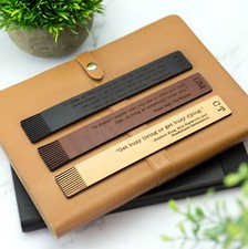 Personalised Leather Bookmark With Custom Quote & Initials