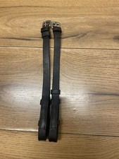 Full 10.5” Black English Leather Cheek Pieces Silver Fixings 