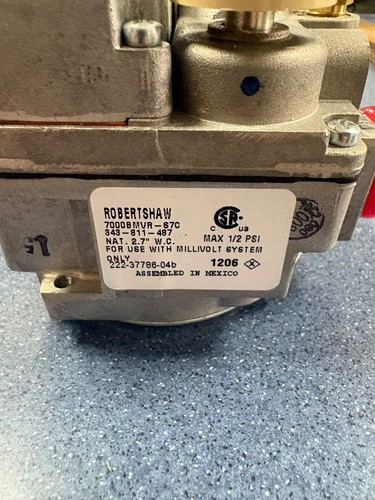 Andrews gas valve - valve, robertshaw