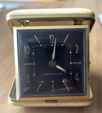 Westclox Vintage Mechanical Travel Alarm Clock Cream Working Order