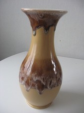 Vintage 1970s Kingston Pottery Hull Drip Glaze Vase