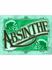 Mini Tin Sign ABSINTHE - spirits alcohol available here cafe pub restaurant gift