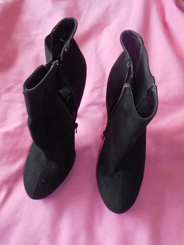 Barratts black faux suede