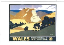 RAIL AD. POSTER ON POSTCARD