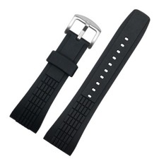 26MM RUBBER WATCH BAND STRAP FOR SEIKO VELATURA KINETIC SRH006 SPC007 Black