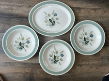 Woods Ware Wood and Sons 'Clovelly' Oval Platter & 3 X Rimmed Pasta / Soup Bowls