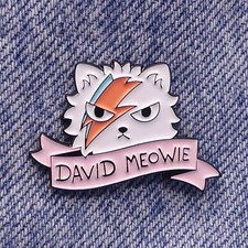 David Meowie Enamel Pin Badge