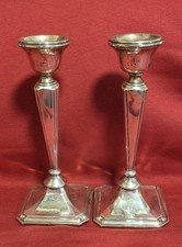 CHESTER STERLING SILVER CANDLESTICKS FILLED BASE 1912