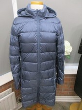 M & S STORMWEAR Air Force Blue Feather & Down Breathable Hooded Coat UK 14 BNWOT