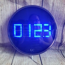 Silver & Black Digital Wall Clock, 2 Brightness Settings, Wired/ Battery