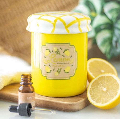Lemon curd jam - jar, oil