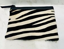 Ladies Leather Cow Hide Clutch Bag Zebra Made In France By Maison De Vacances