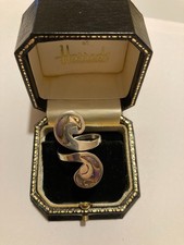 Abolone paua shell swirl silver ladies ring 1960's vibe