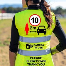 Ladies Hi Vis Equestrian Reflective Vest 10MPH, CAMERA IN USE PLEASE SLOW DOWN