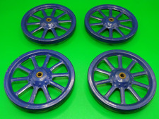 Four Meccano dark blue spoked