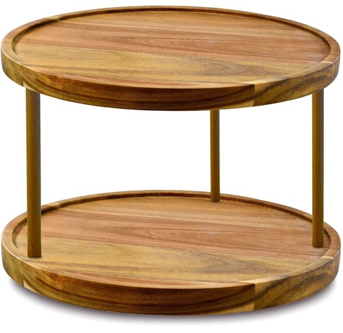 Two tier acacia wood lazy - 14",