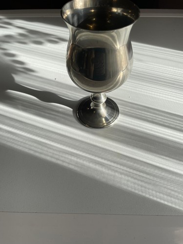 Pewter silver goblet - , in
